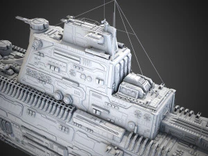 Sci-fi Saratoga class carrier 3D Model