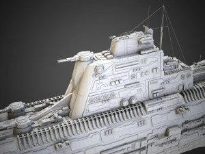 Sci-fi Saratoga class carrier 3D Model
