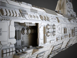 Sci-fi Saratoga class carrier 3D Model