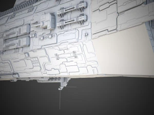 Sci-fi Saratoga class carrier 3D Model