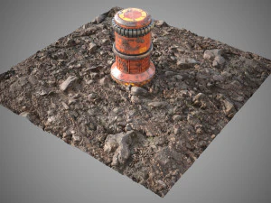 Taş zemin kiremit 3D Model