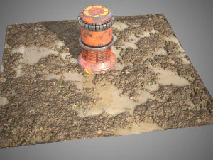 Carrelage de sol en boue Modèle 3D