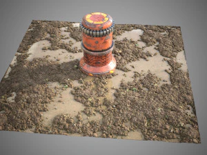 Carrelage de sol en boue Modèle 3D