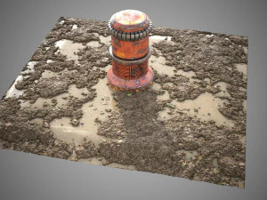 Carrelage de sol en boue Modèle 3D