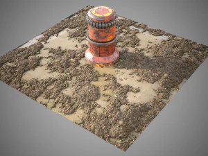 Carrelage de sol en boue Modèle 3D