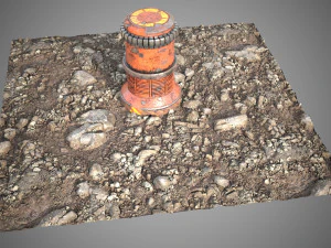 Stone mud ground tile 3D Model