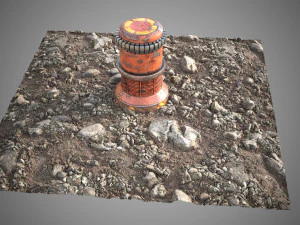 Stone mud ground tile 3D Model