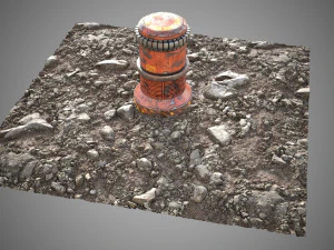 Stone mud ground tile 3D Model