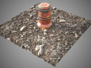 Stone mud ground tile Modelo 3D
