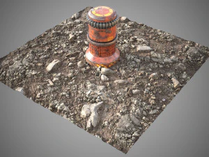 Stone mud ground tile 3D Model