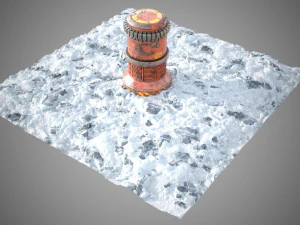 Ice snow ground tile 3D Model