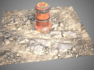 Stones sand ground tile 3D Model