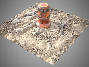 Stones sand ground tile 3D Model