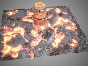 Lava rocks ground tile 3D Model