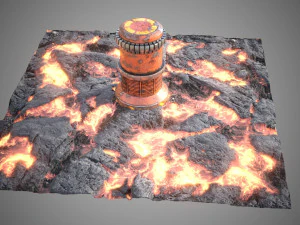 Lava rocks ground tile 3D Model