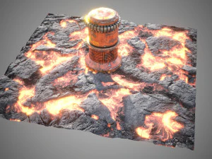Lava rocks ground tile 3D Model