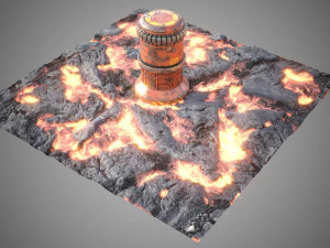 Lava rocks ground tile 3D Model