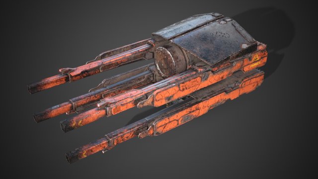 Sci-fi close combat turret 3D 模型 .c4d .max .obj .3ds .fbx .stl .blend 