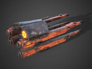 Sci-fi close combat turret 3D Model