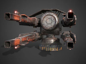 Sci-fi close combat turret 3D Model