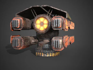 Sci-fi close combat turret 3D Model