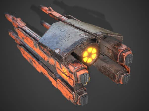 Sci-fi close combat turret 3D Model