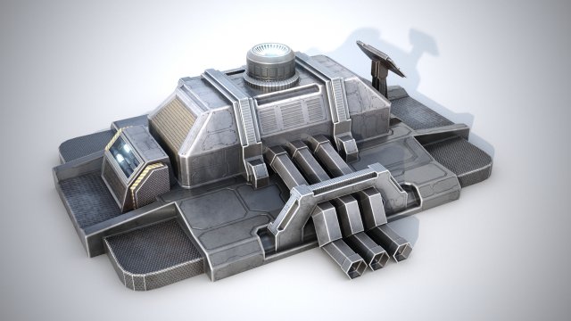 Sci-fi stylized pump station 3D 模型 .c4d .max .obj .3ds .fbx .stl .blend 