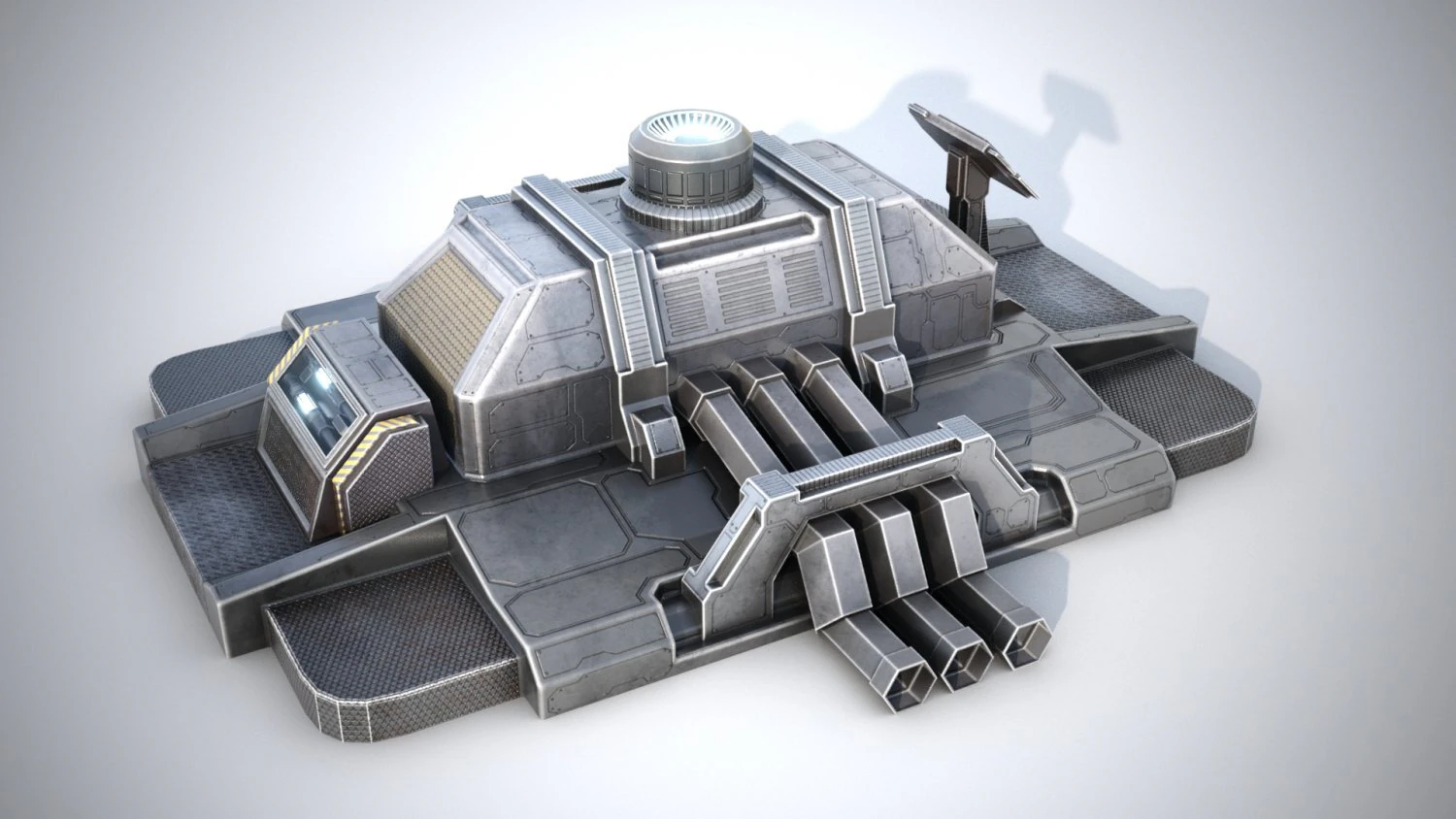 Sci-fi stylized pump station 3D Model .c4d .max .obj .3ds .fbx .stl .blend 