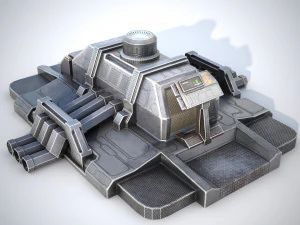 Sci-fi stylized pump station 3D Model