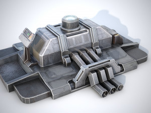 Sci-fi stylized pump station 3D 模型