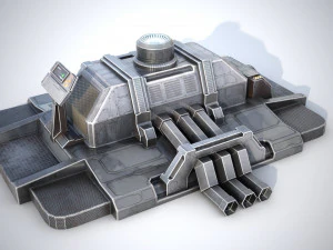 Sci-fi stylized pump station 3D Model