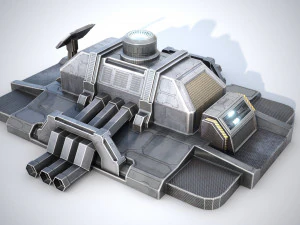 Sci-fi stylized pump station 3D Model