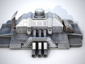 Sci-fi stylized pump station 3D 模型