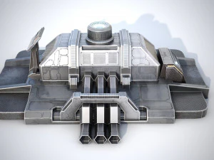 Sci-fi stylized pump station 3D Model