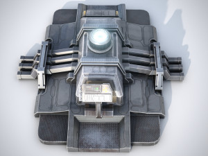 Sci-fi stylized pump station 3D 模型