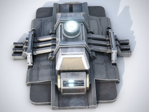 Sci-fi stylized pump station 3D 模型