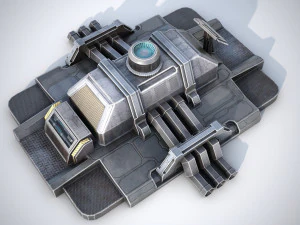 Sci-fi stylized pump station 3D Model