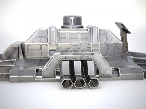Sci-fi stylized pump station 3D Model