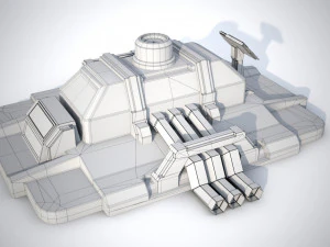 Sci-fi stylized pump station 3D Model