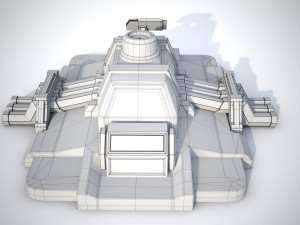 Sci-fi stylized pump station 3D 模型