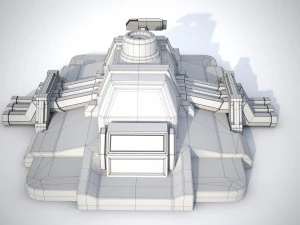 Sci-fi stylized pump station 3D Model