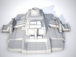Sci-fi stylized pump station 3D 模型