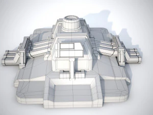 Sci-fi stylized pump station 3D Model