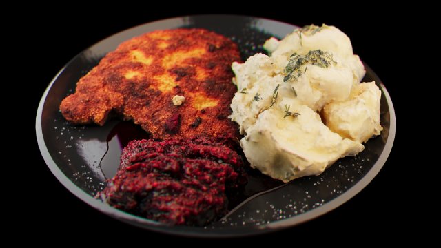 Schnitzel Model 3D .c4d .max .obj .3ds .fbx .stl .blend 