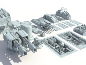 scifi details and greeble 3D Модель