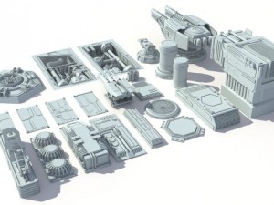 scifi details and greeble Model 3D