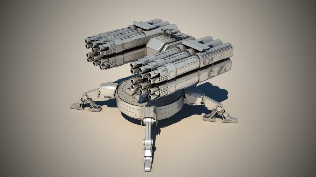 spider auto turret Model 3D .c4d .max .obj .3ds .fbx .stl .blend 