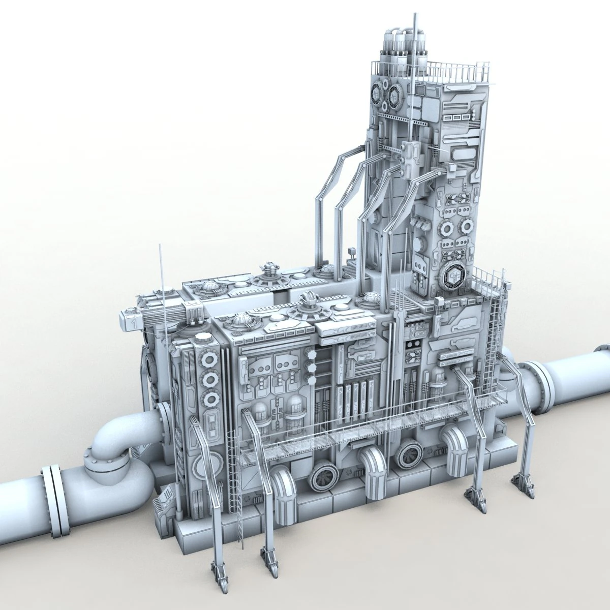 power relay station 3D Model .c4d .max .obj .3ds .fbx .stl .blend