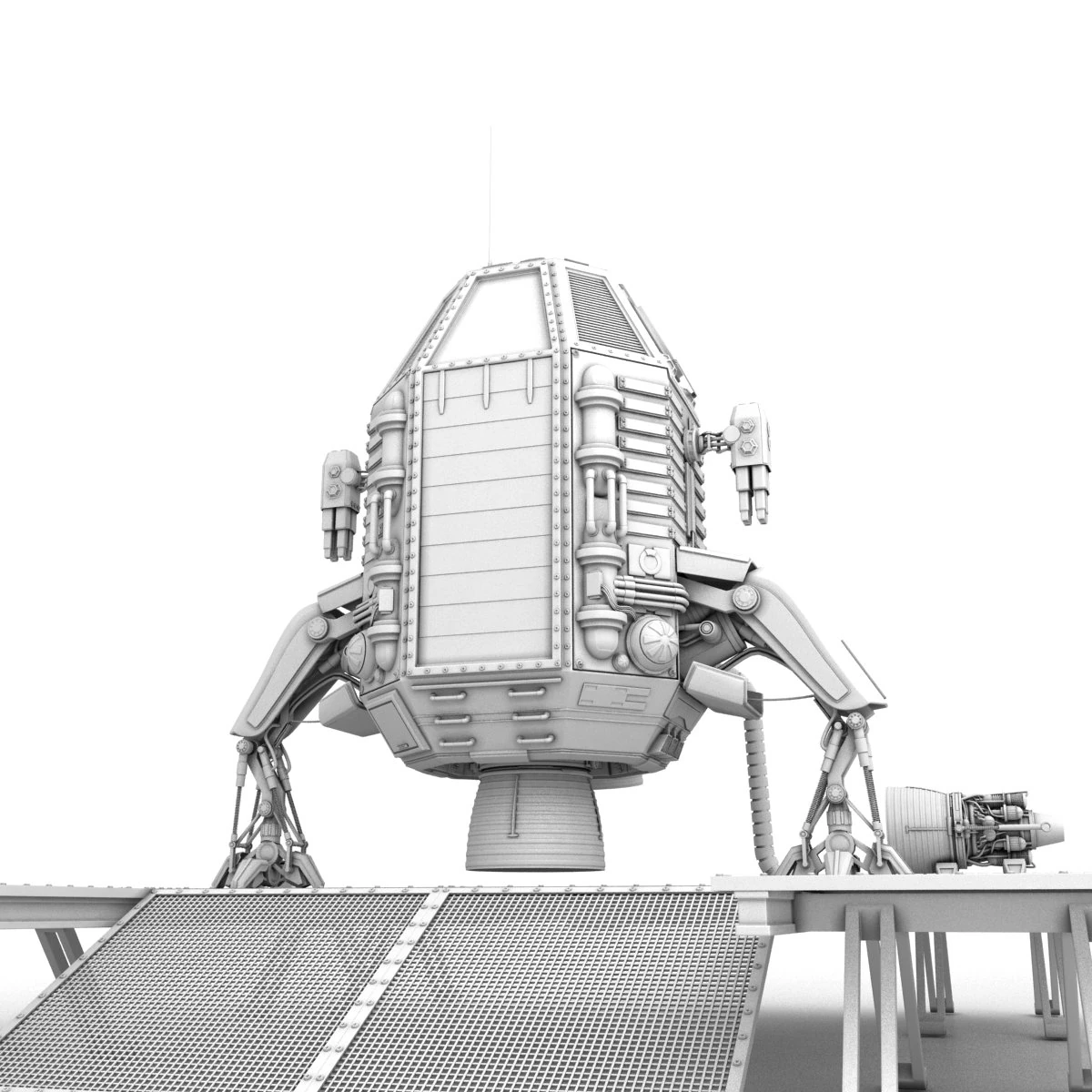 capsule landing pod 3D Model .c4d .max .obj .3ds .fbx .stl .blend