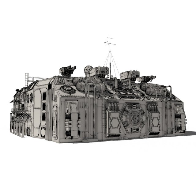 scifi hangar Modelo 3D .c4d .max .obj .3ds .fbx .stl .blend 